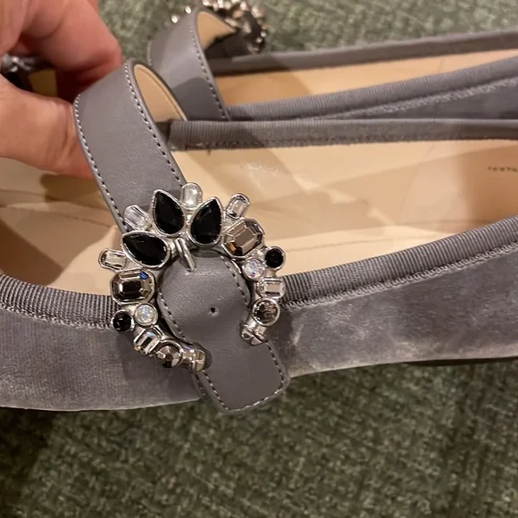 Nine West gray velvet Mary Janes (sz 7 1/2) - Picture 6 of 11